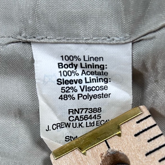 J.Crew Blazer Womens Size 2 Linen Tan Beige Tailored Jacket Career Office Chic - Picture 10 of 10